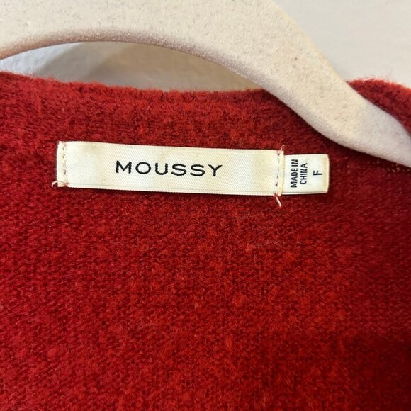Moussy Front Tie Bright Red Long Robe Women's - Picture 5 of 6